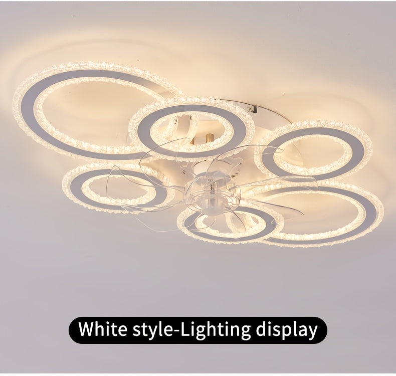 Crystal Rings Ceiling Fan Light Fixtures