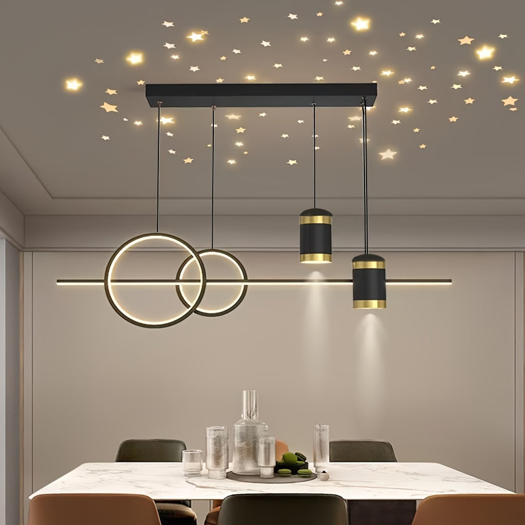 Dimmable long Ring Pendant Light fixture