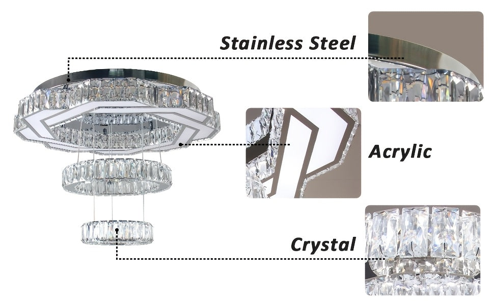 LED Crystal Saturn Ring Light Fixtures