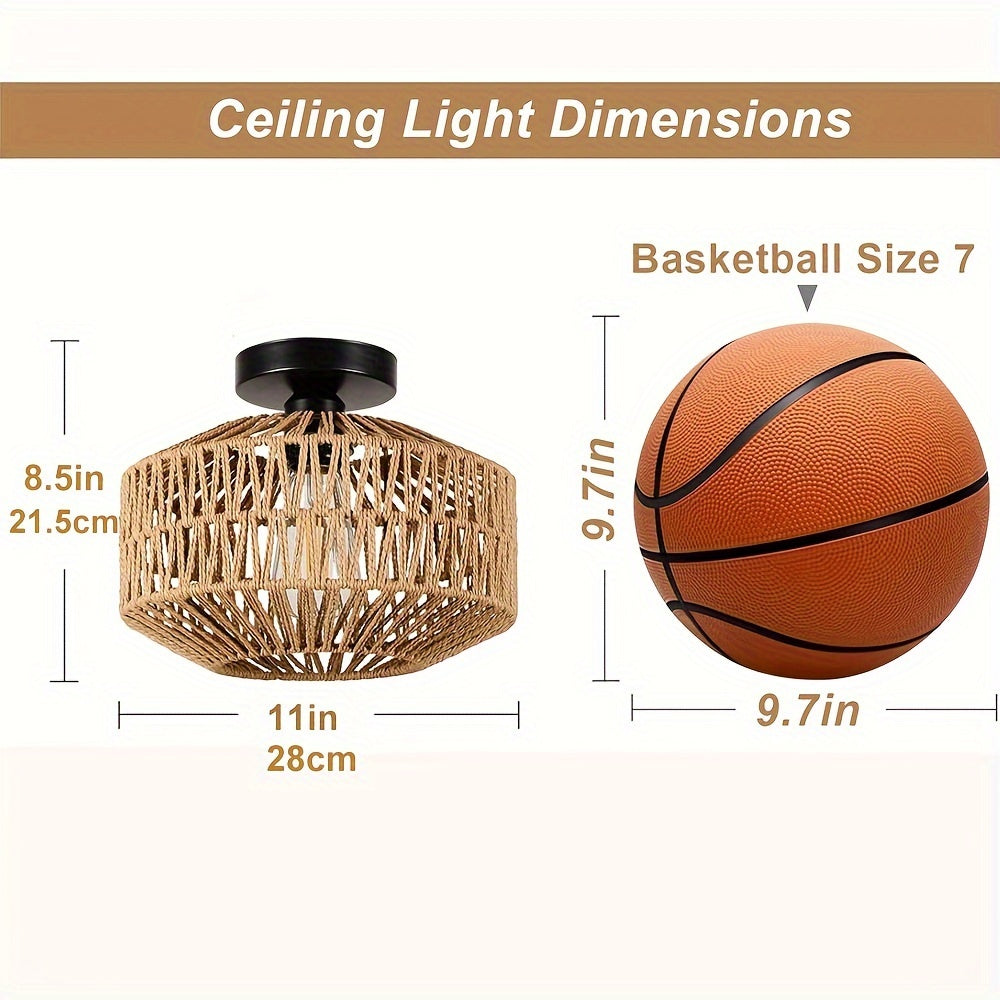 Rattan Light Fixture Dining Room