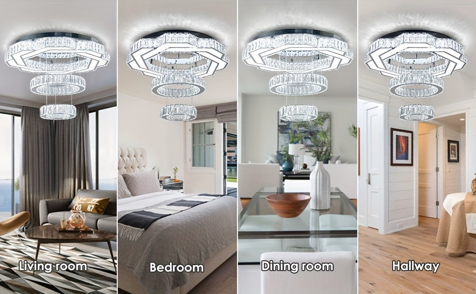 LED Crystal Saturn Ring Light Fixtures