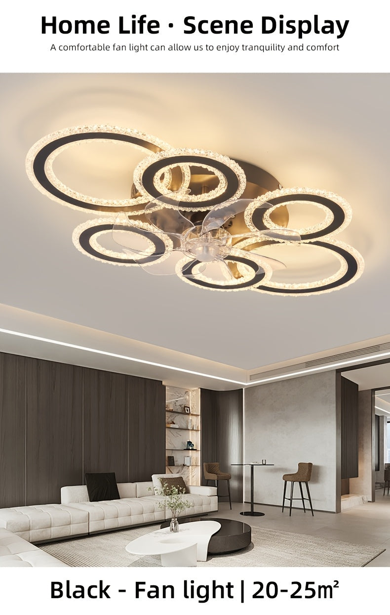 Crystal Rings Ceiling Fan Light Fixtures