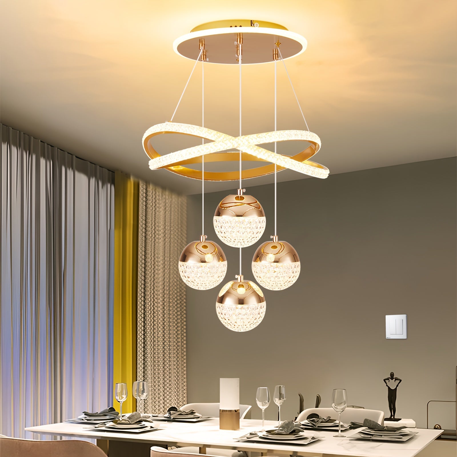 Crystal Ball Pendant Light Chandelier