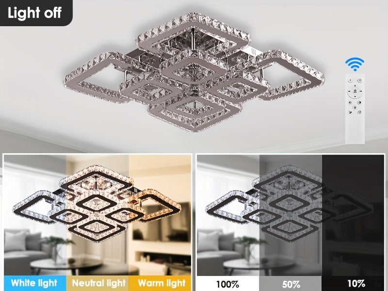 Square Geometric Flush Mount Chandelier