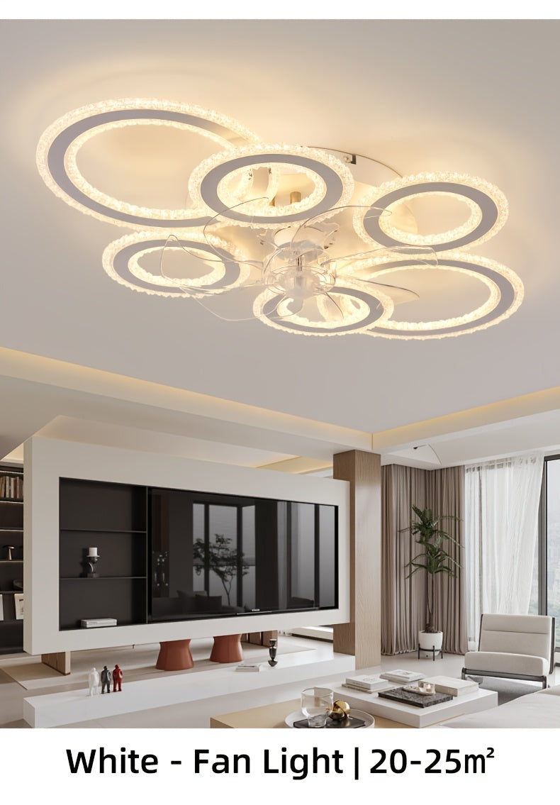 Crystal Rings Ceiling Fan Light Fixtures