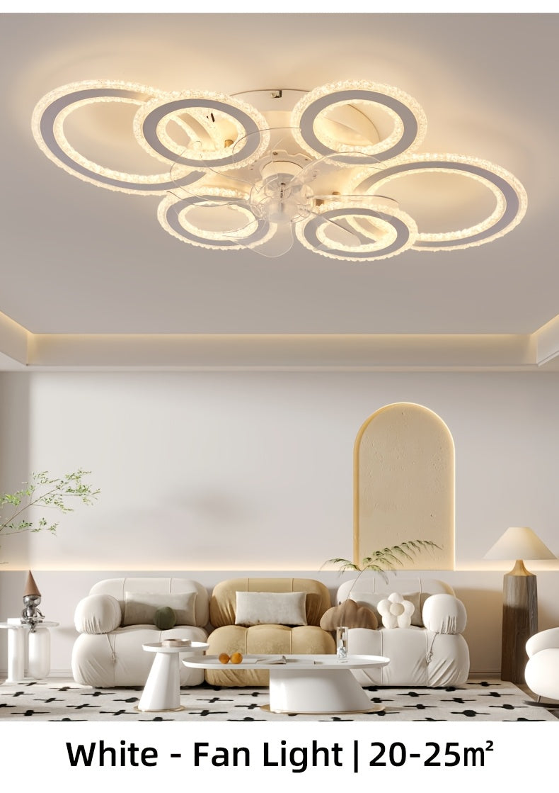 Crystal Rings Ceiling Fan Light Fixtures