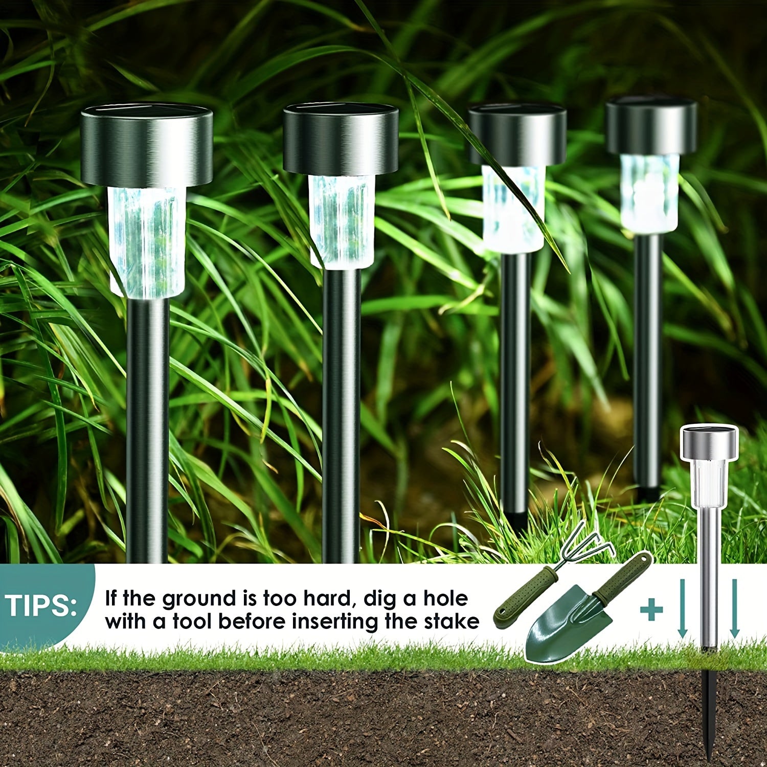 Stainless Steel solar outdoor pathway lights