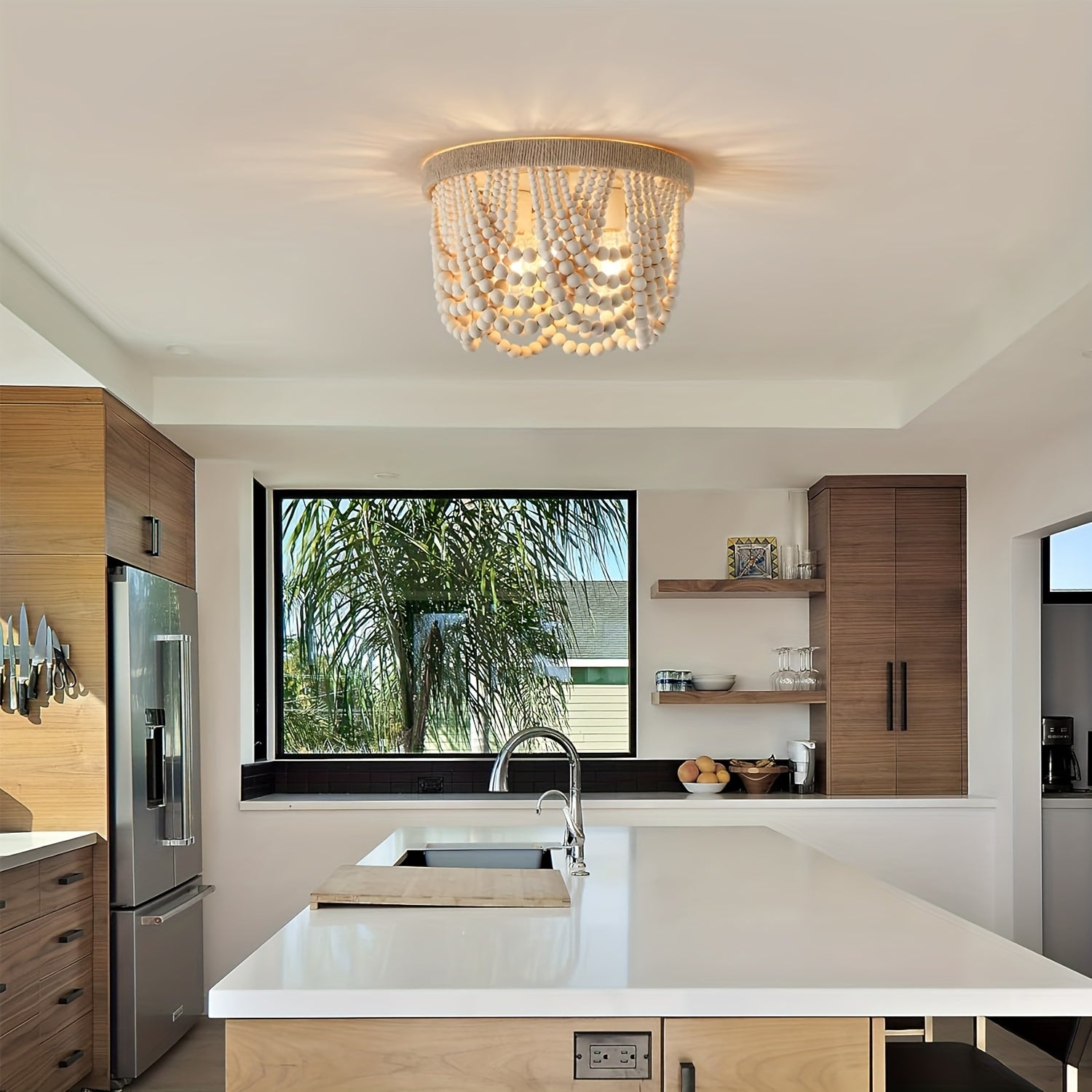 Boho beaded light fixtures