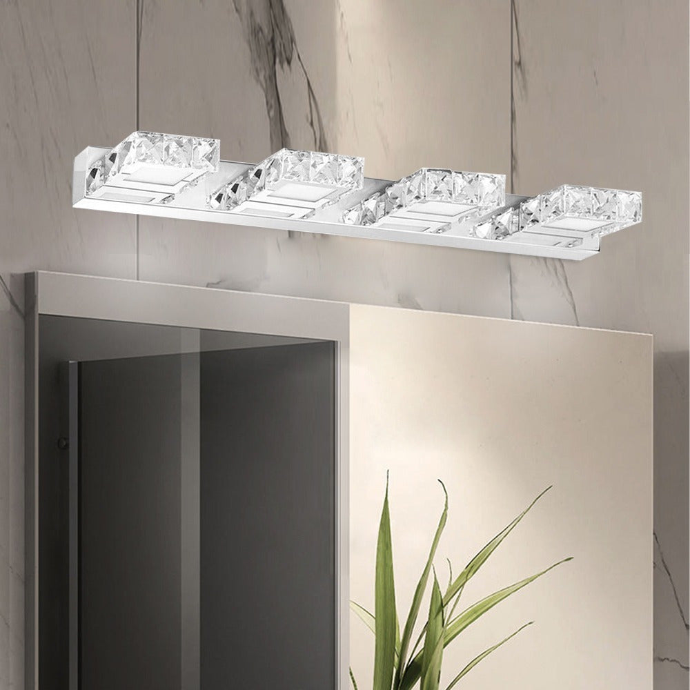 Bathroom vanity crystal light fixture