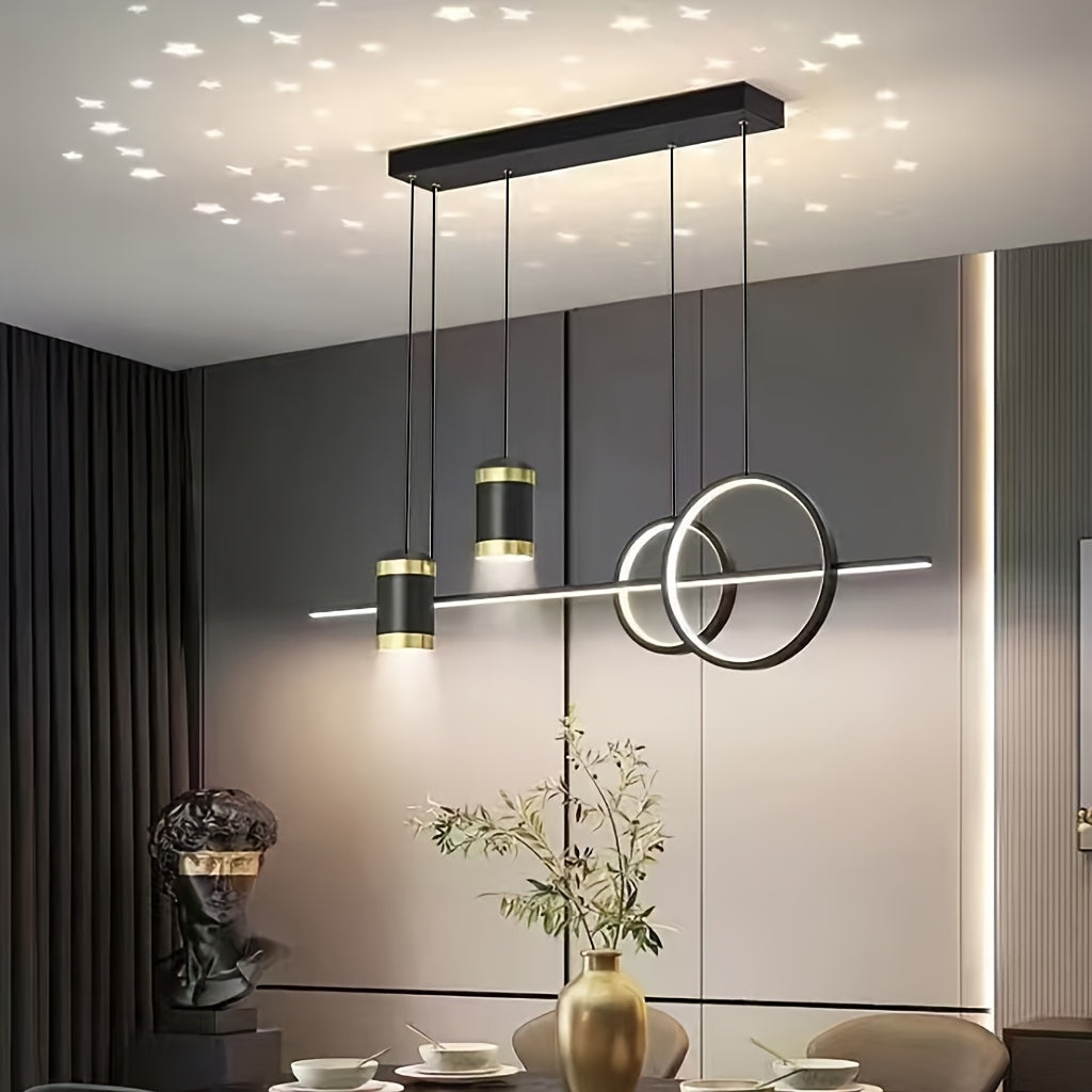Dimmable long Ring Pendant Light fixture