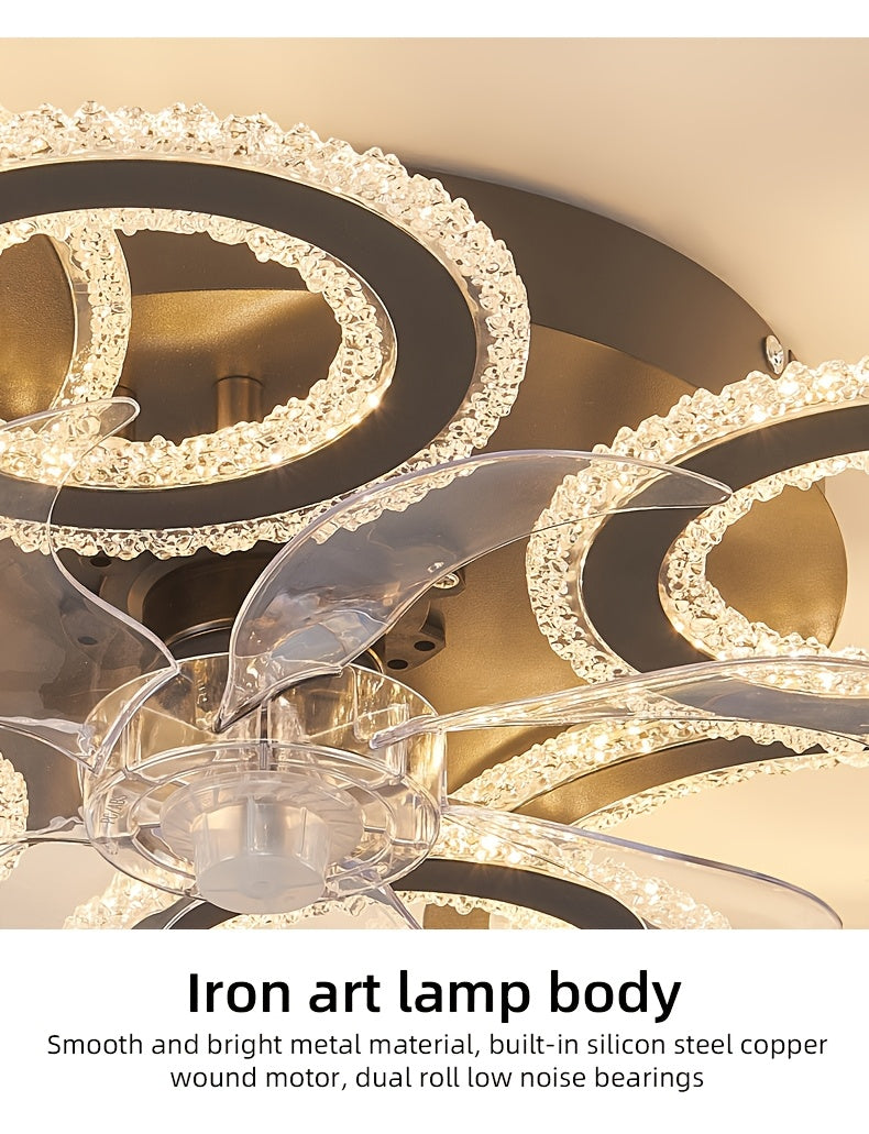 Crystal Rings Ceiling Fan Light Fixtures