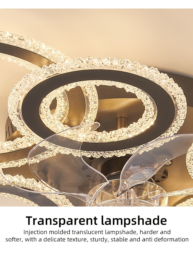 Crystal Rings Ceiling Fan Light Fixtures