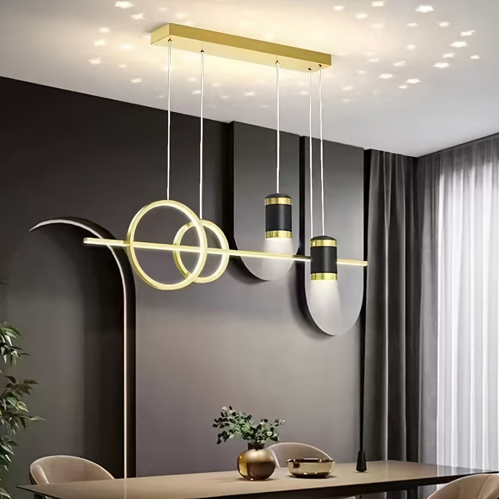 Dimmable long Ring Pendant Light fixture