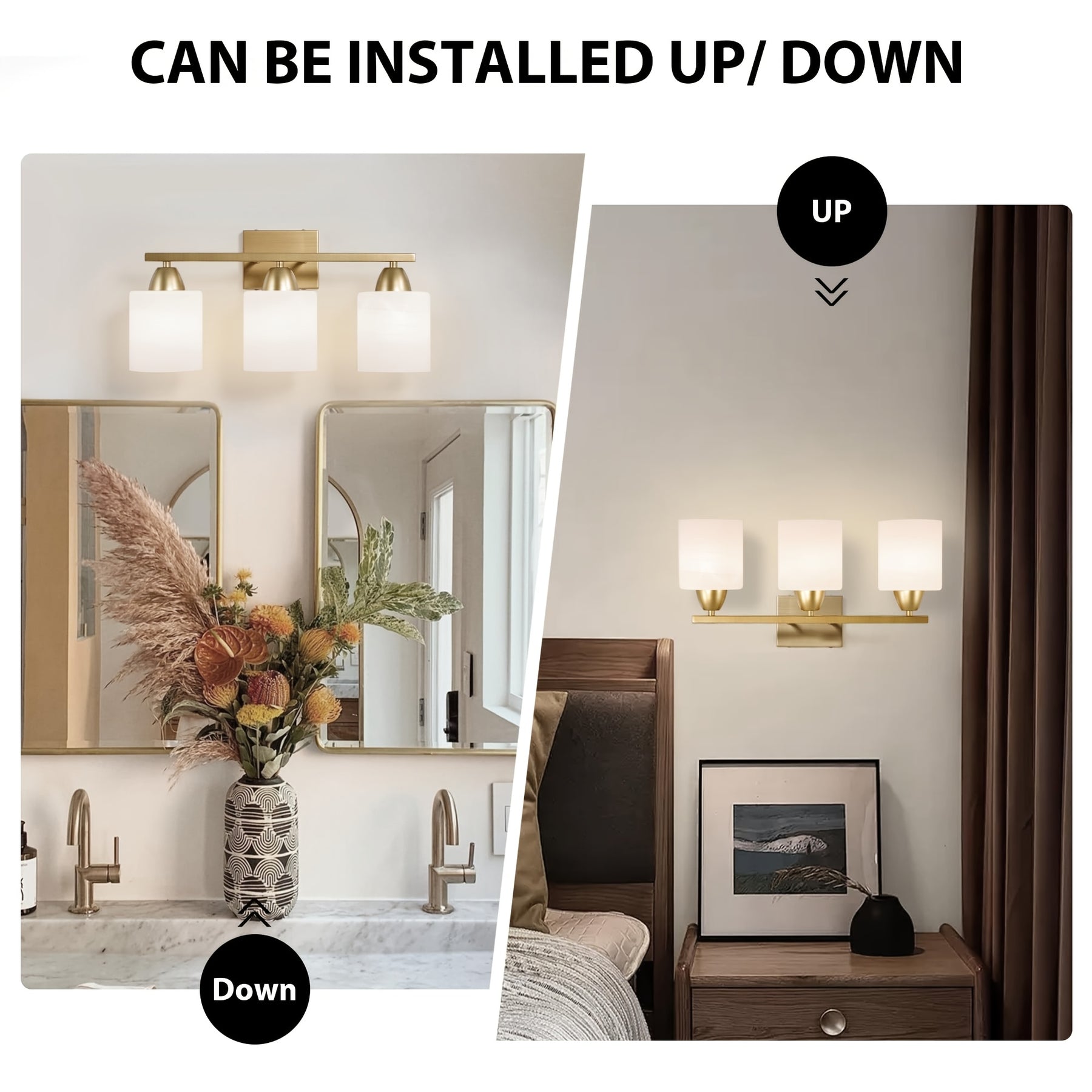 3-Light Bathroom Wall Sconce