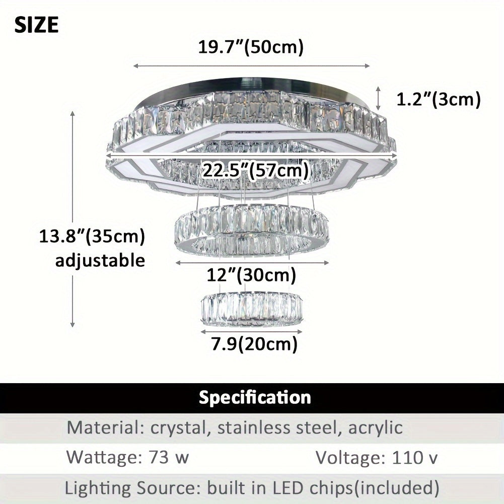 LED Crystal Saturn Ring Light Fixtures