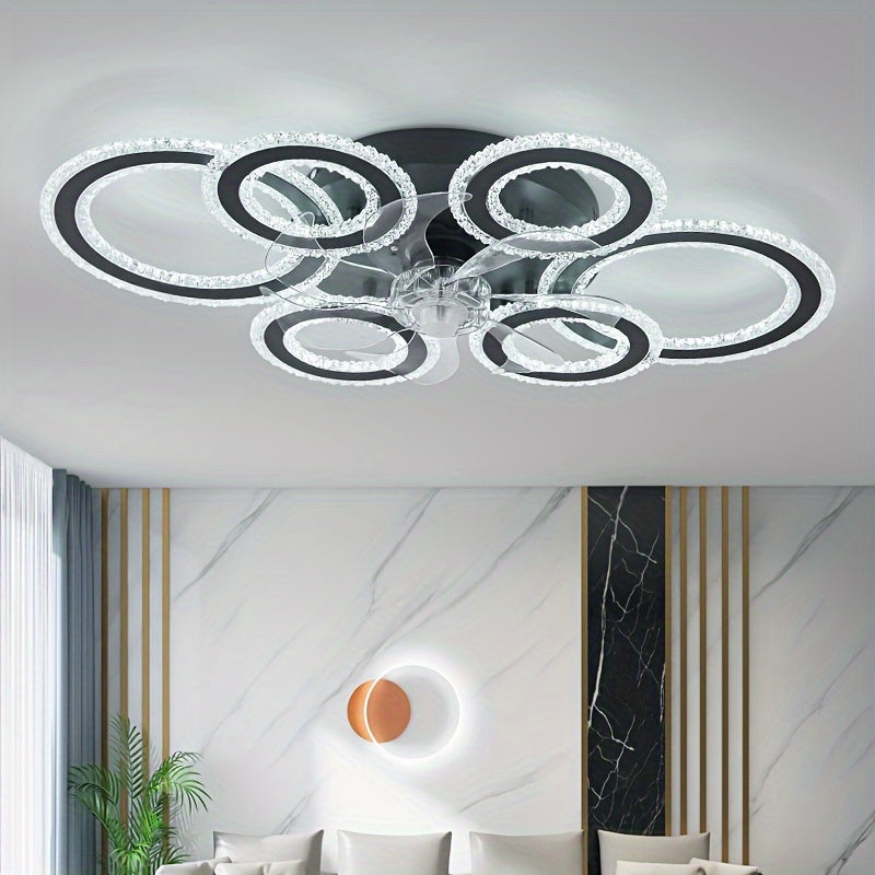 Crystal Rings Ceiling Fan Light Fixtures