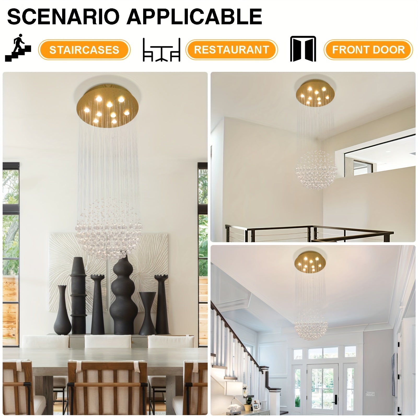 Rain Drop Crystal Pendant Chandelier