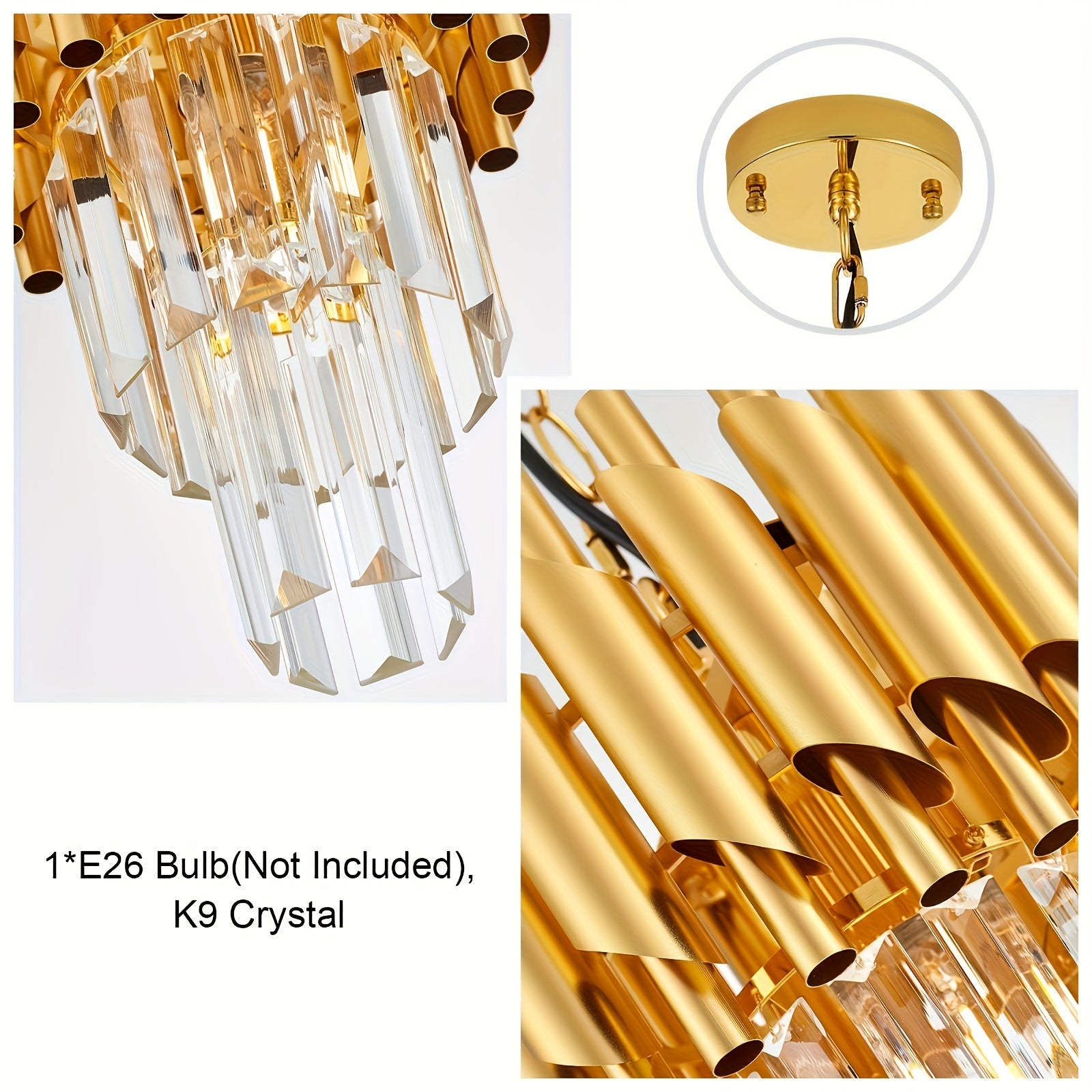 Modern round crystal pendant chandelier