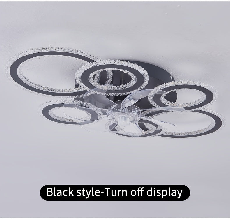 Crystal Rings Ceiling Fan Light Fixtures
