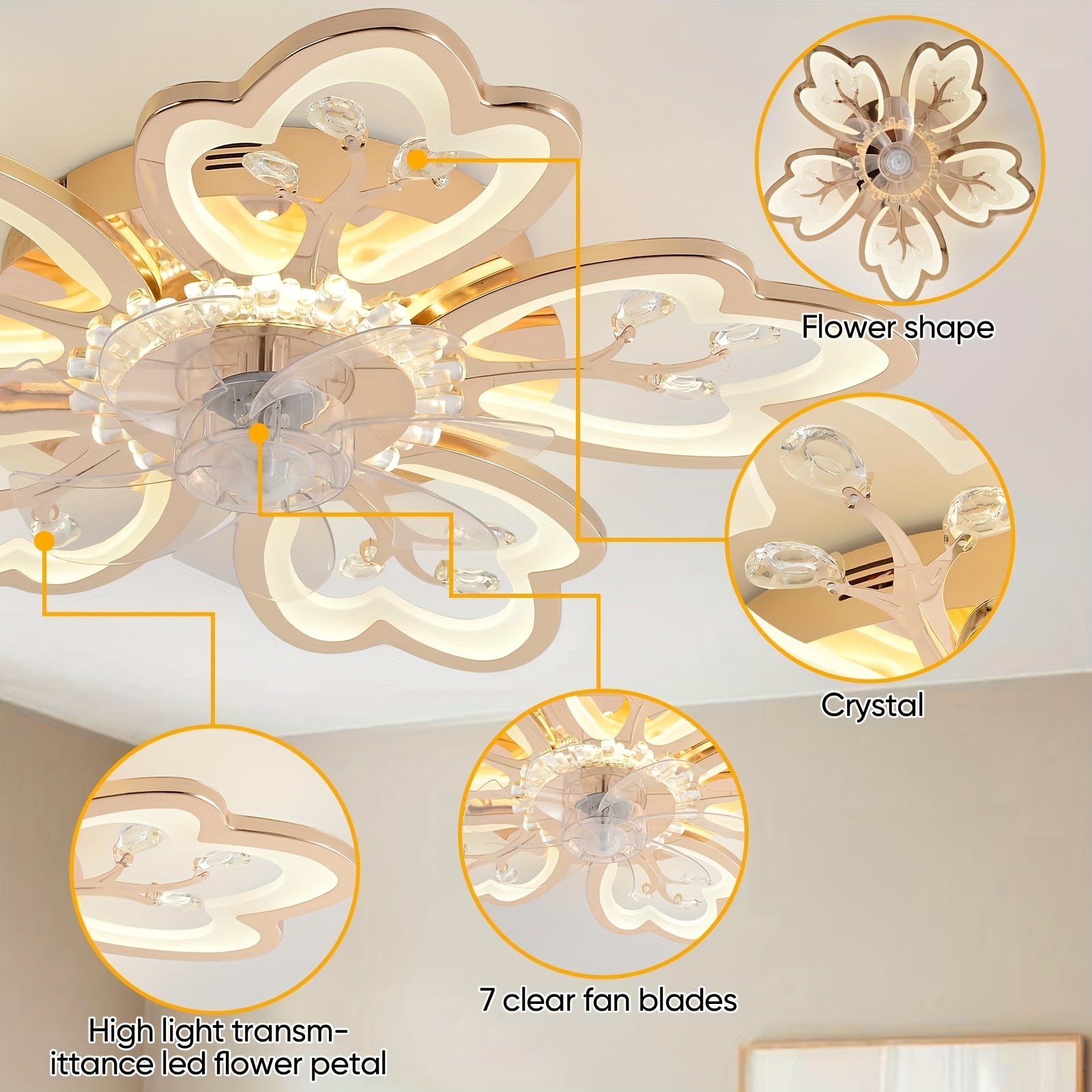Flower Shaped Ceiling Fan with lights