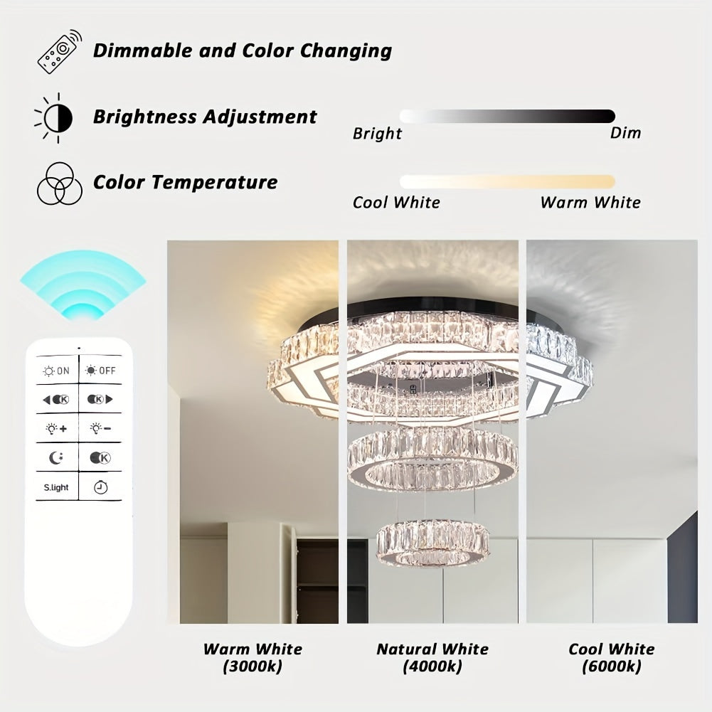 LED Crystal Saturn Ring Light Fixtures