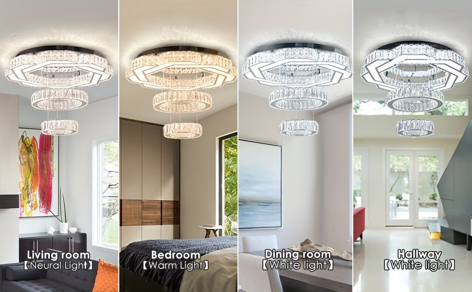LED Crystal Saturn Ring Light Fixtures