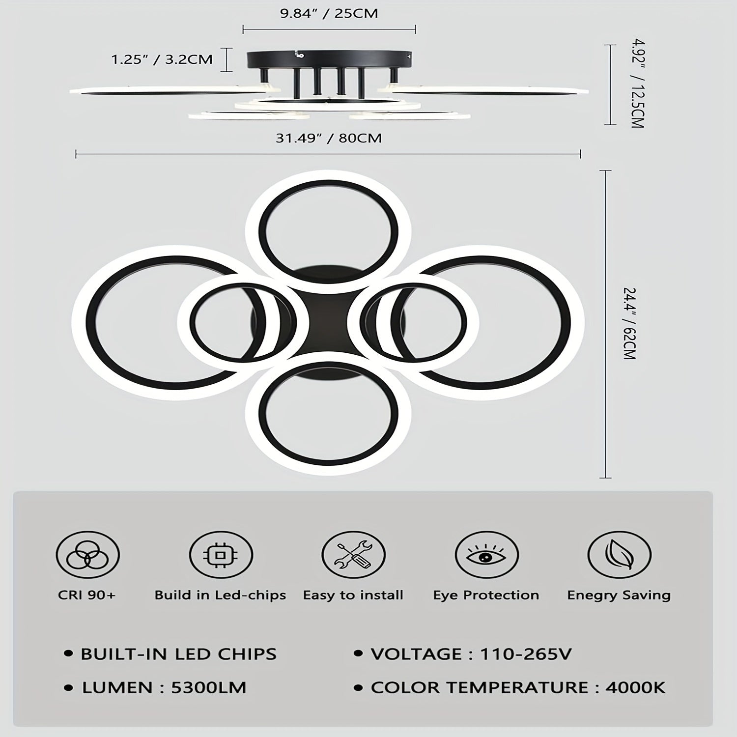 Ring LED Ceiling Light Fixtures