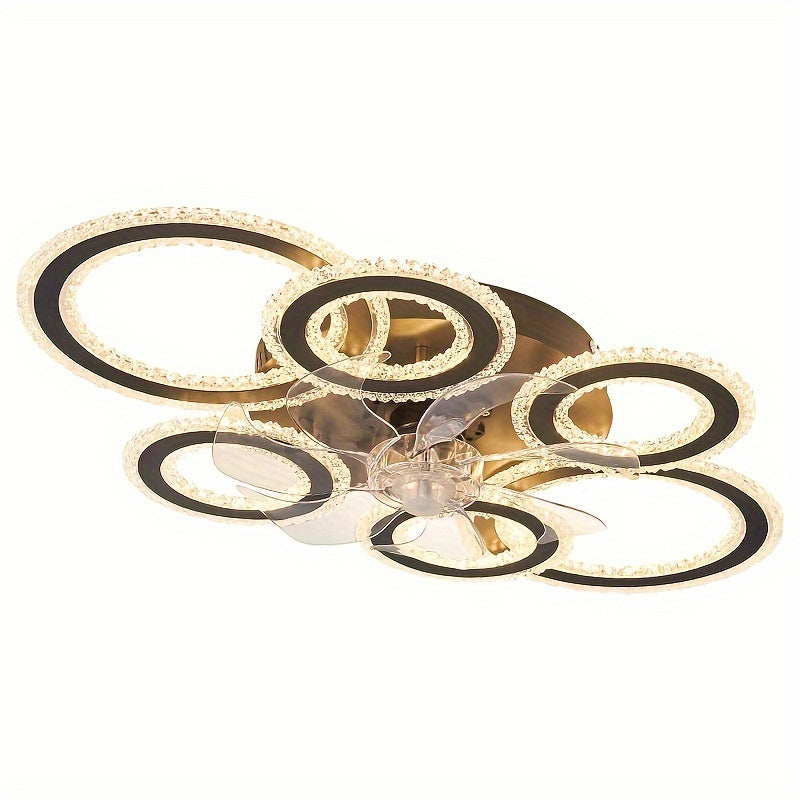 Crystal Rings Ceiling Fan Light Fixtures