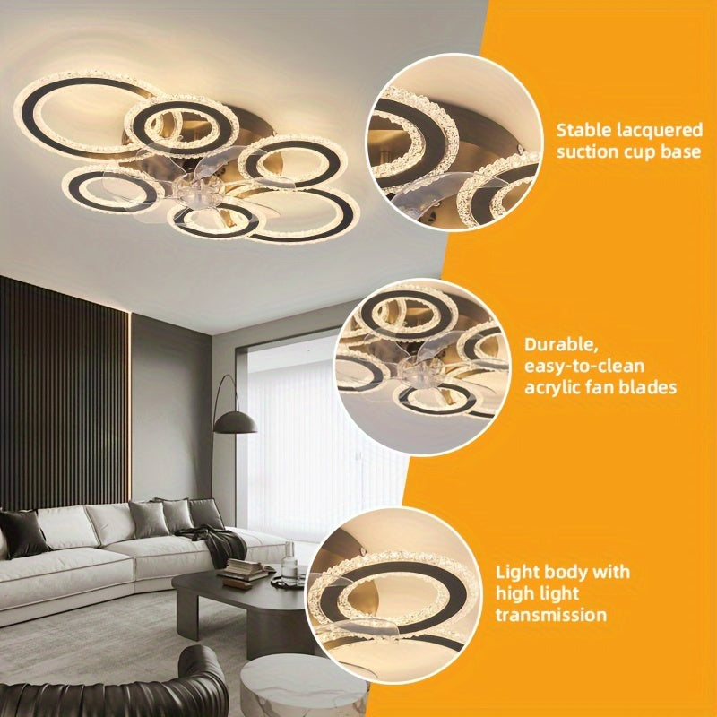 Crystal Rings Ceiling Fan Light Fixtures