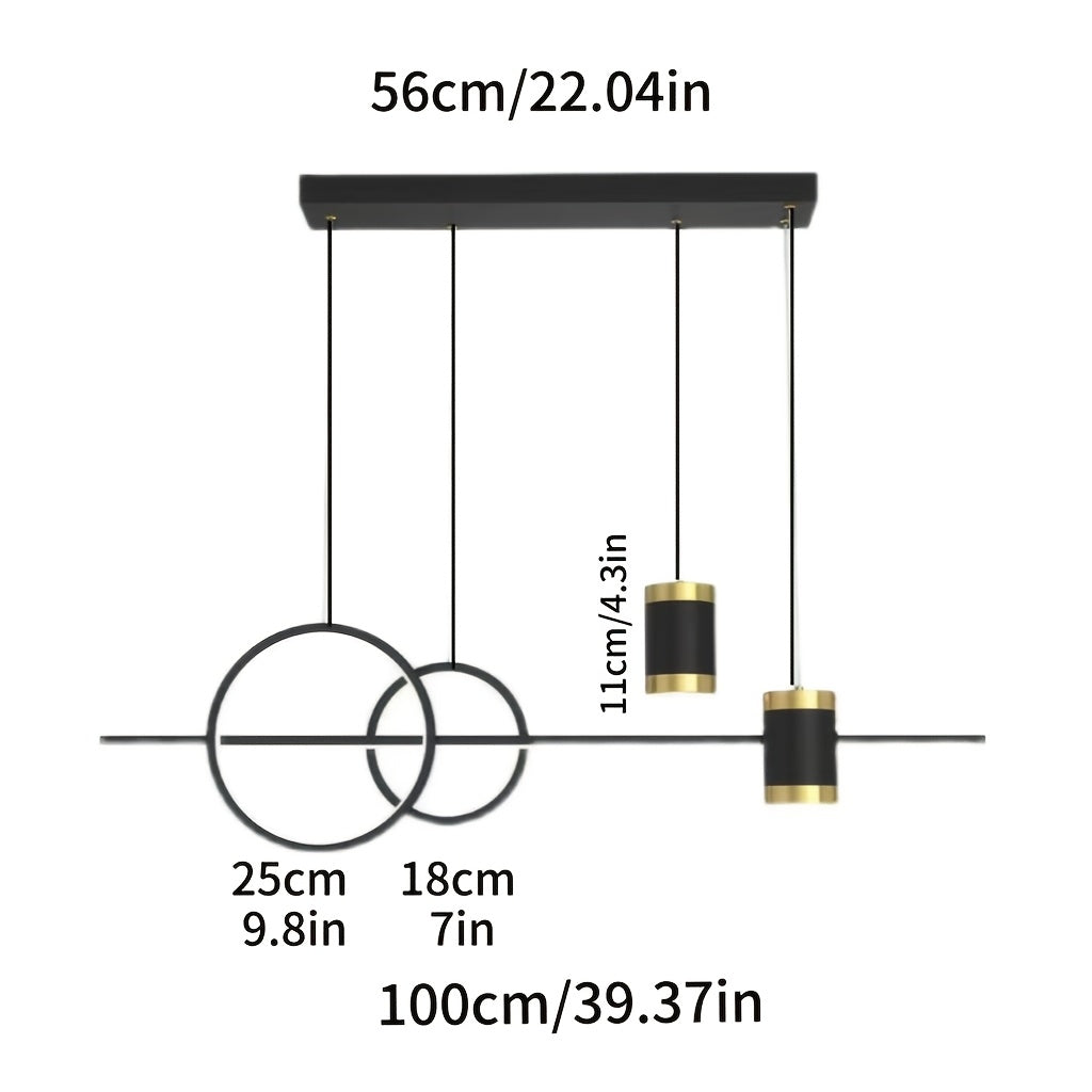 Dimmable long Ring Pendant Light fixture