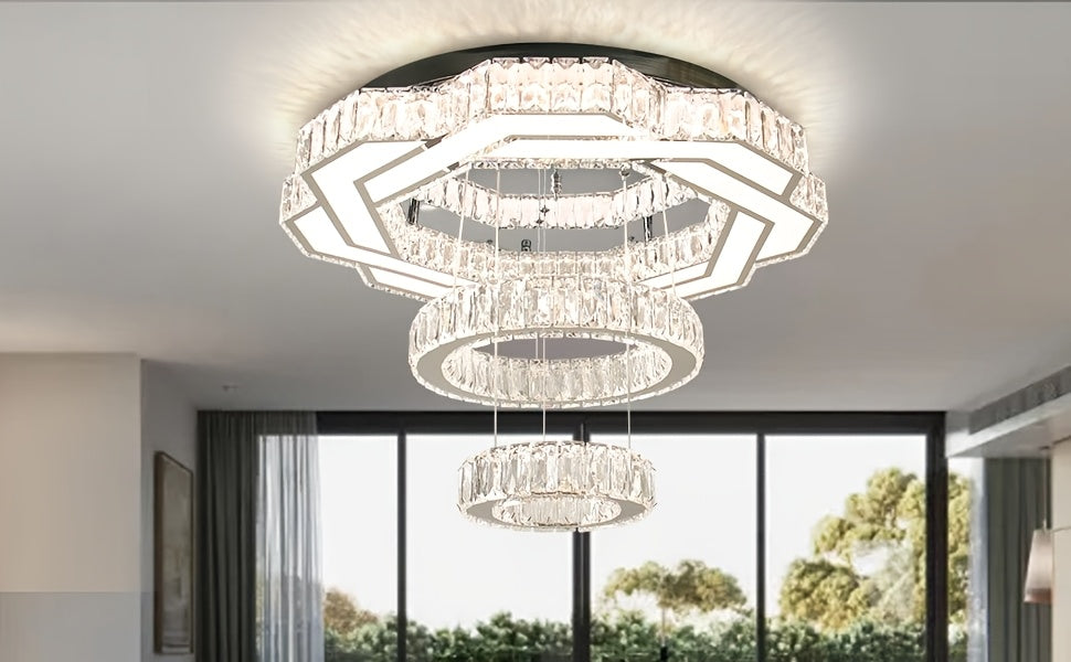 LED Crystal Saturn Ring Light Fixtures