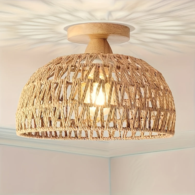 Rattan Dome Bamboo Light Fixtures