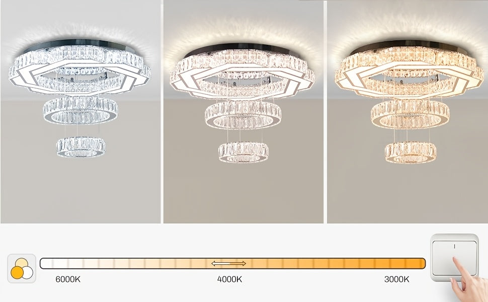 LED Crystal Saturn Ring Light Fixtures