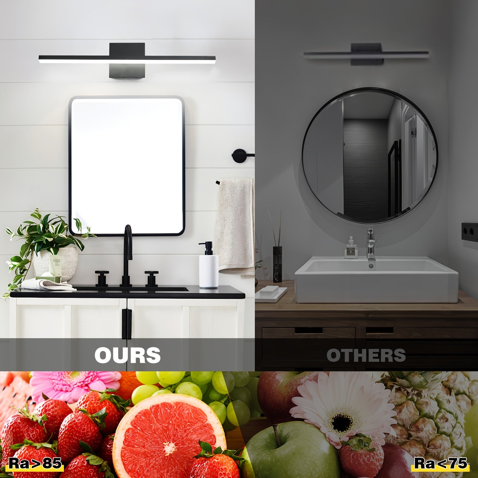 Linear led bathroom light fixtures
