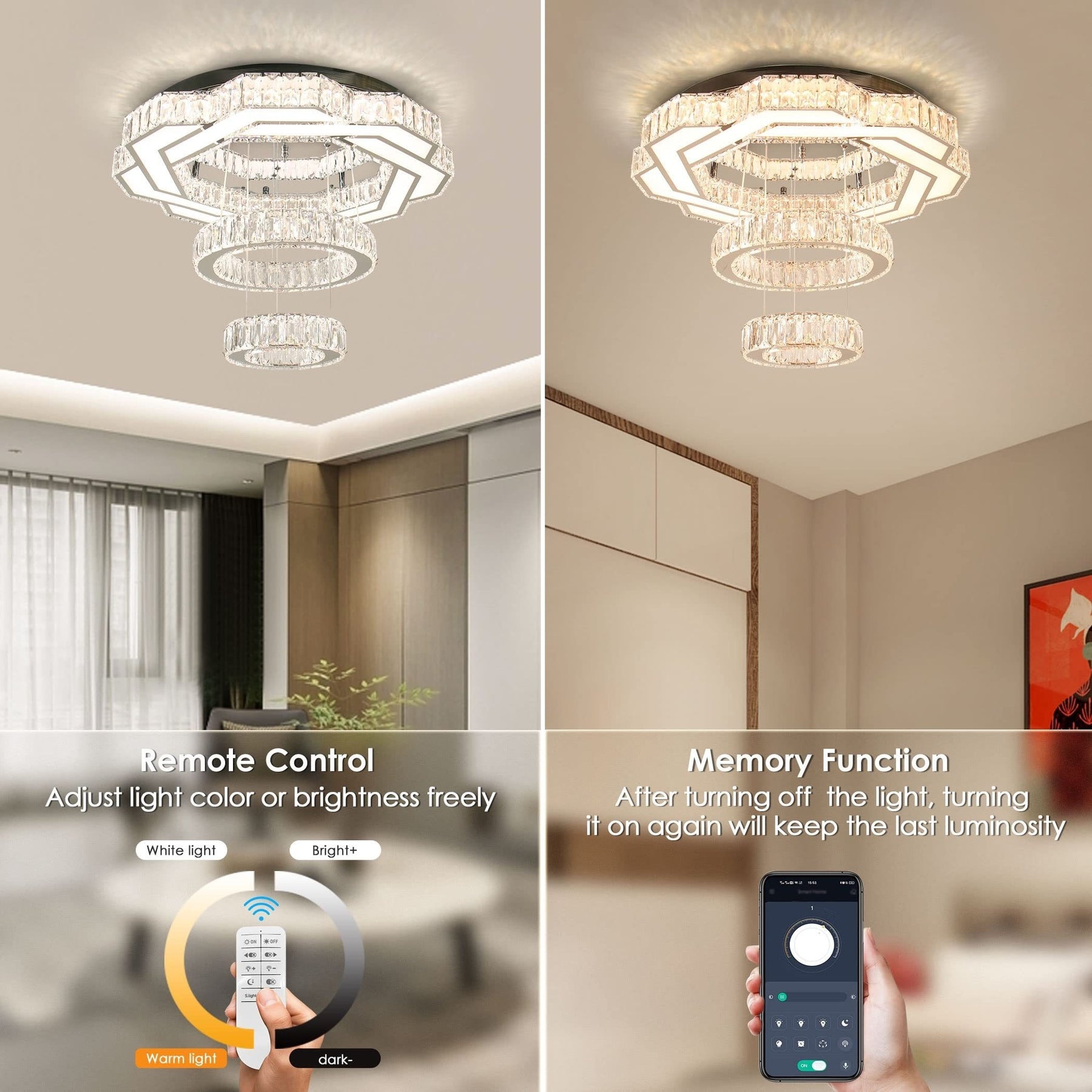 LED Crystal Saturn Ring Light Fixtures