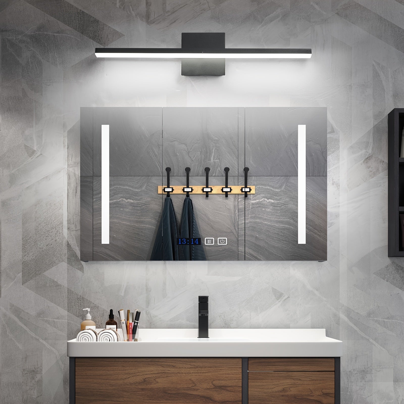 Linear led bathroom light fixtures