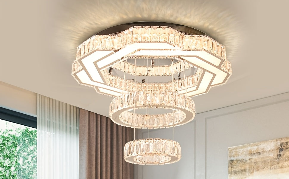 LED Crystal Saturn Ring Light Fixtures