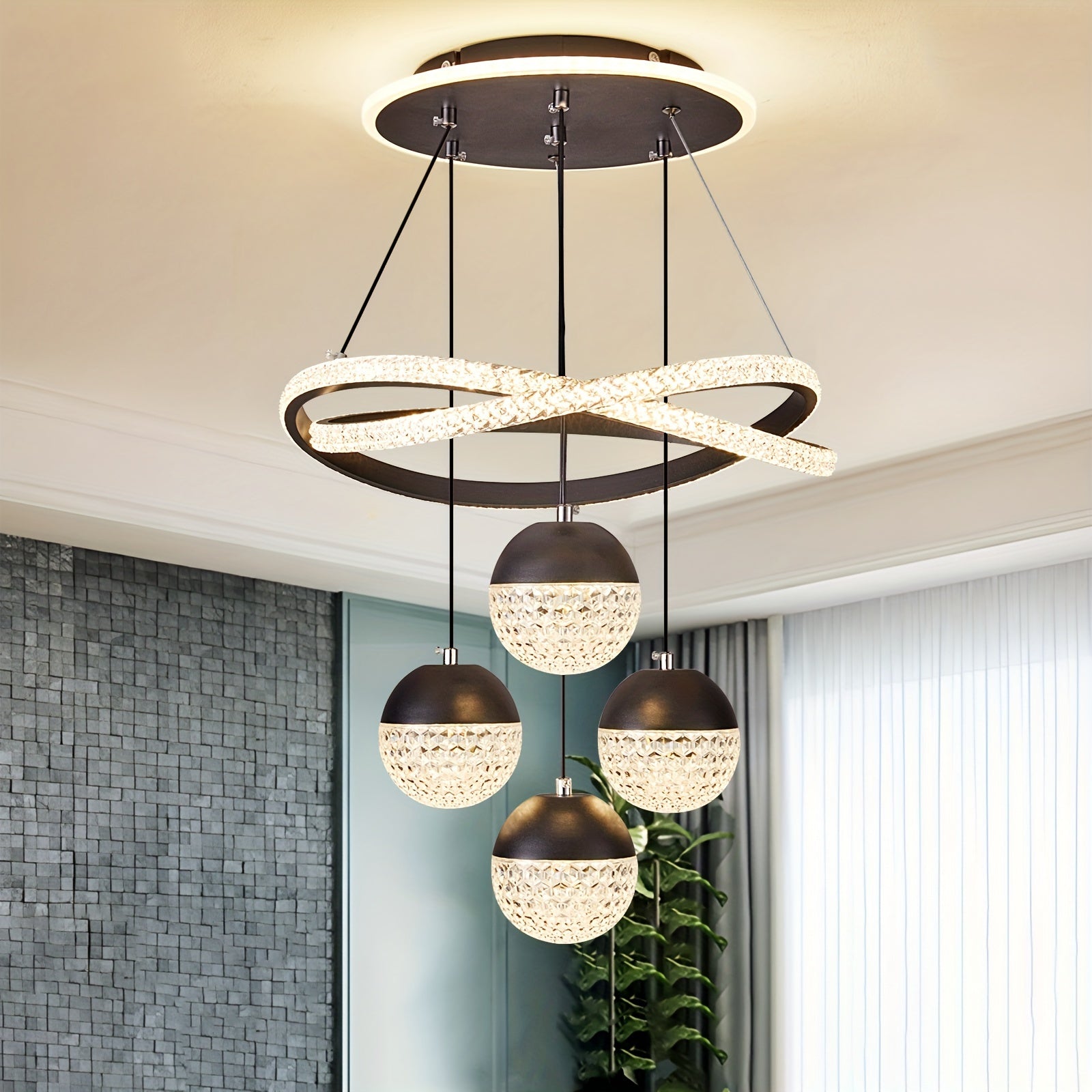 Crystal Ball Pendant Light Chandelier