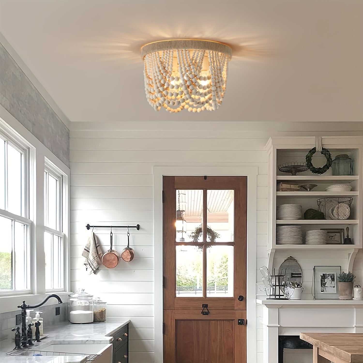 Boho beaded light fixtures