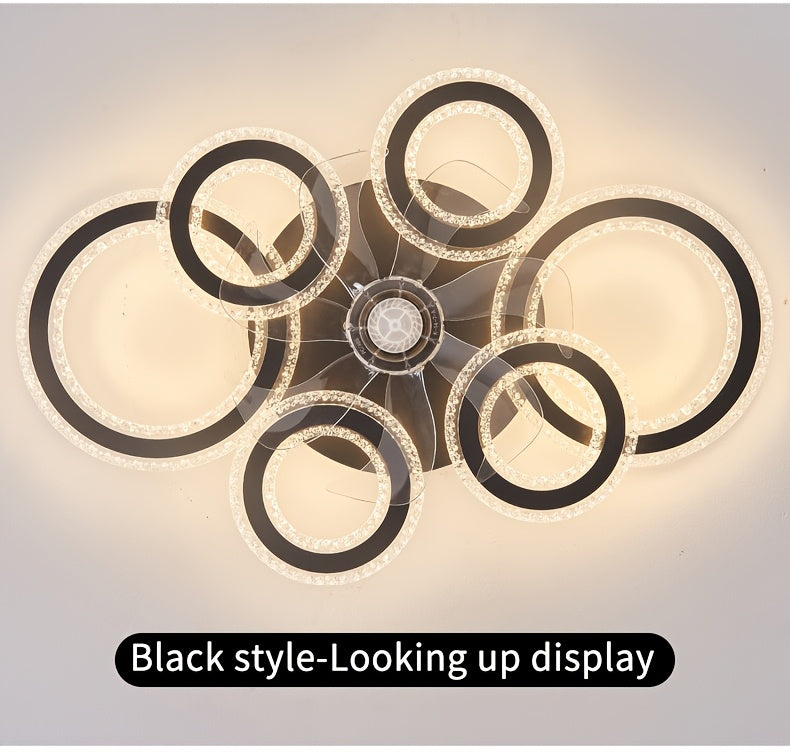 Crystal Rings Ceiling Fan Light Fixtures