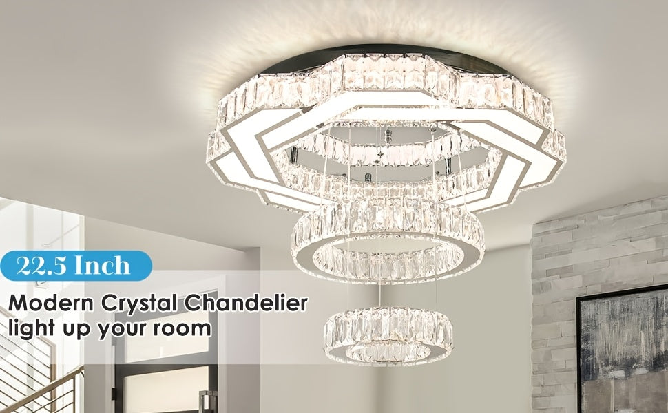 LED Crystal Saturn Ring Light Fixtures