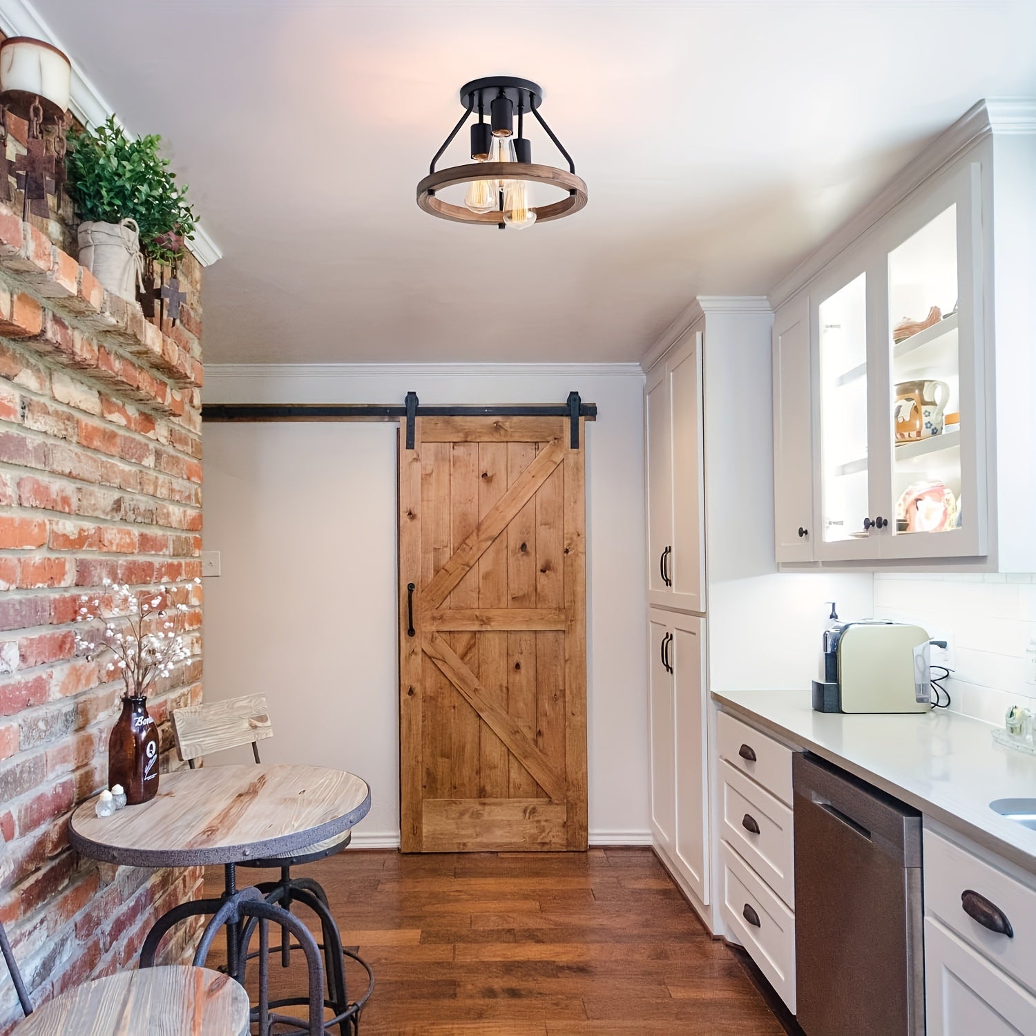 Semi Flush farmhouse Mount Ceiling Light