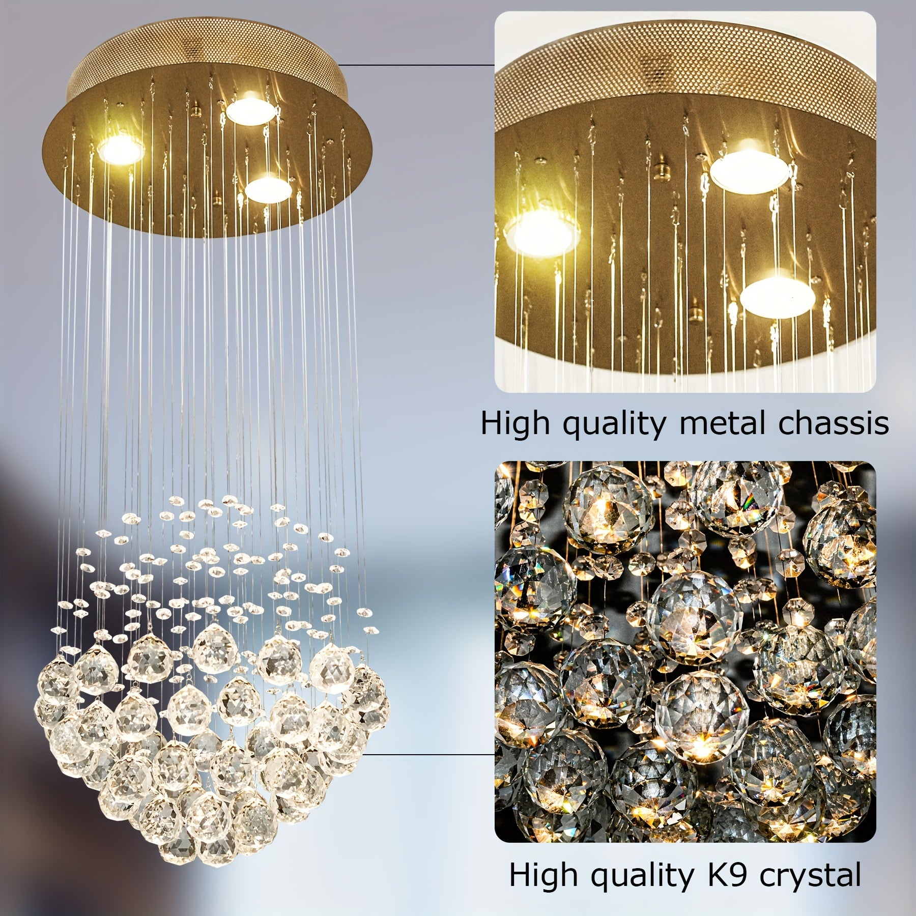 Rain Drop Crystal Pendant Chandelier