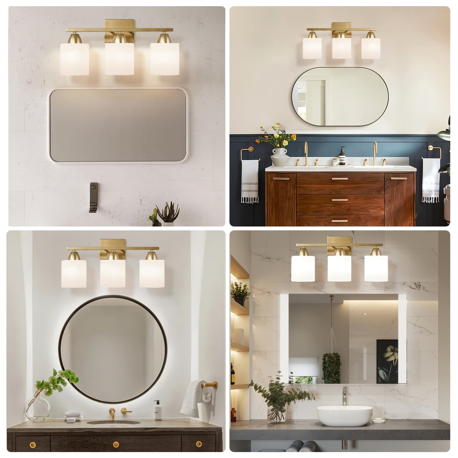 3-Light Bathroom Wall Sconce