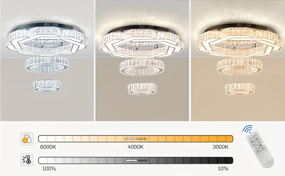 LED Crystal Saturn Ring Light Fixtures
