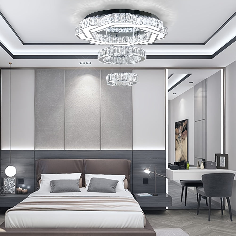 LED Crystal Saturn Ring Light Fixtures