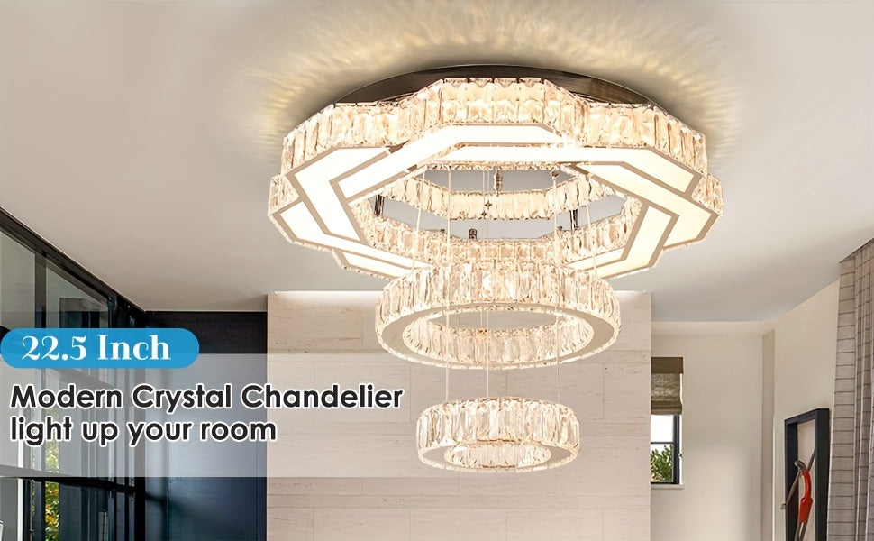 LED Crystal Saturn Ring Light Fixtures