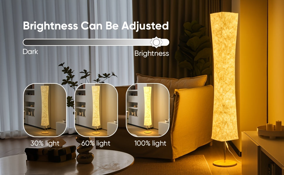 Demonstrating adjustable light output from 30% to 100%, this versatile lamp floor provides customizable illumination for any space