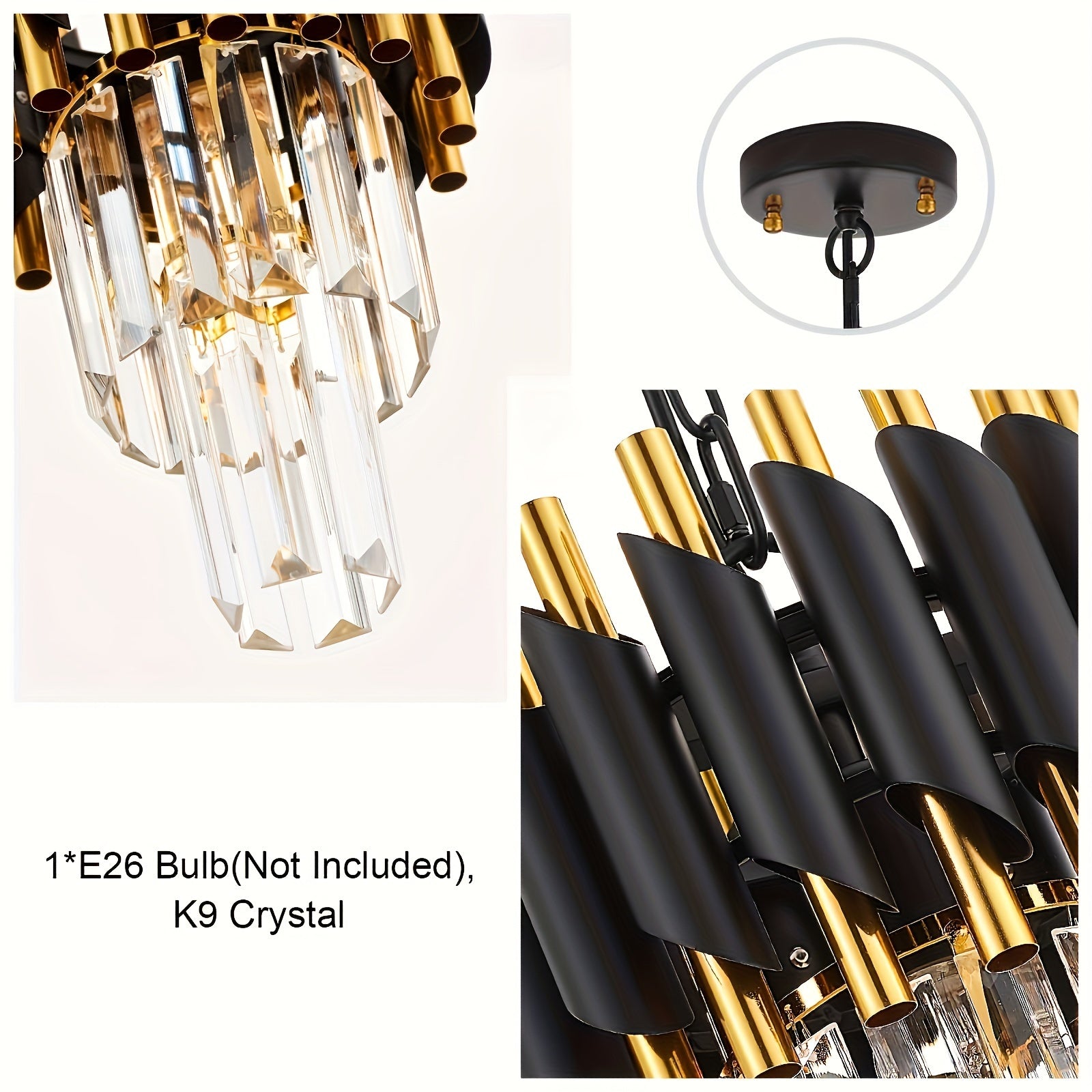 Modern round crystal pendant chandelier
