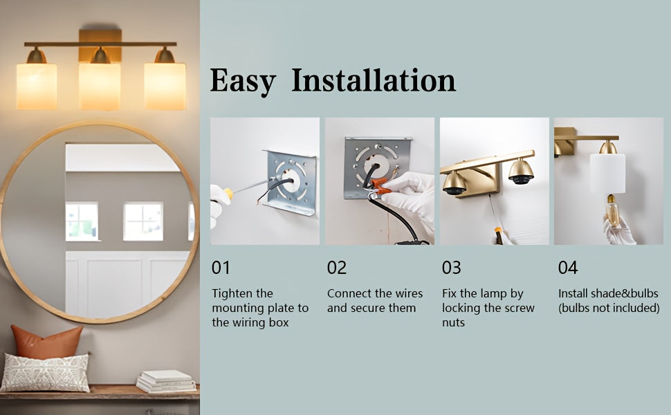 3-Light Bathroom Wall Sconce